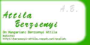 attila berzsenyi business card